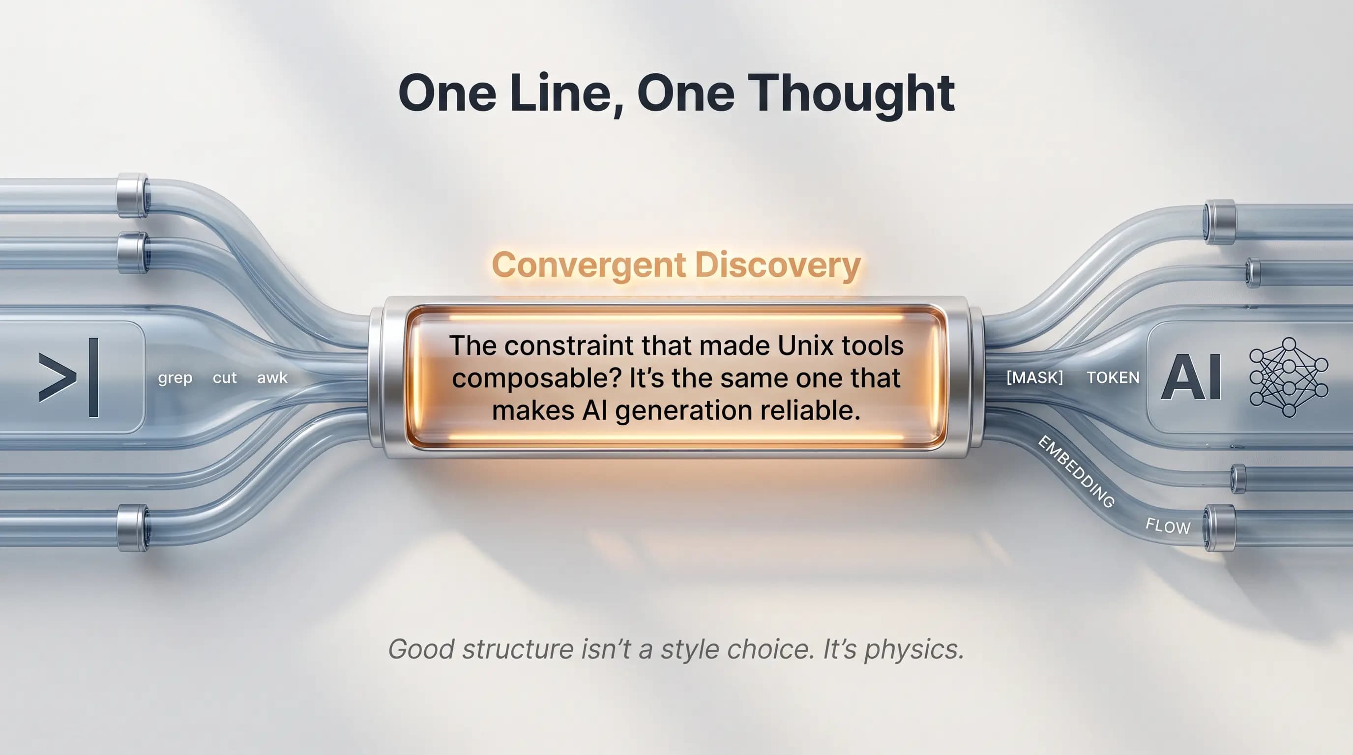 One line, one thought — the unit of clean writing