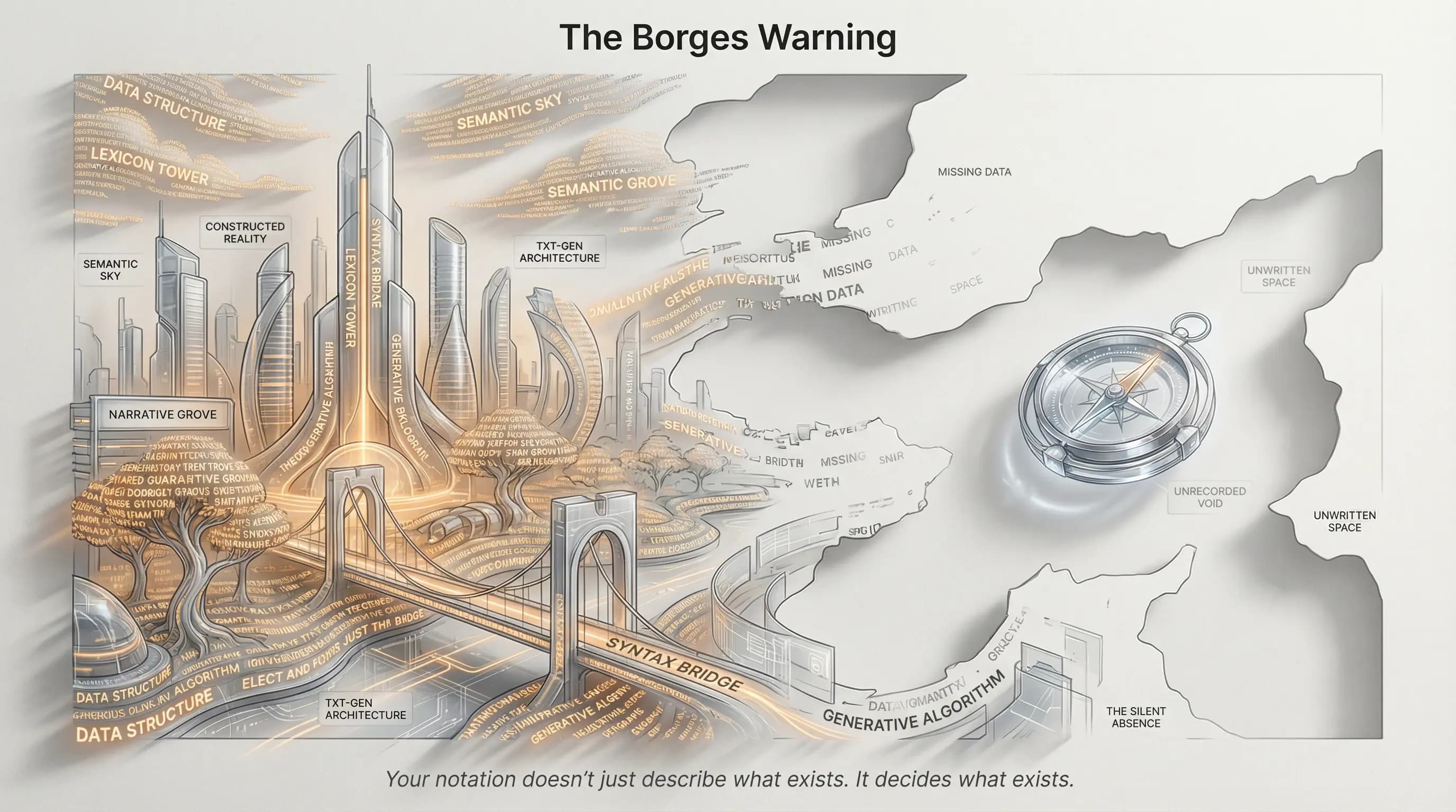 The Borges warning — the map and the territory