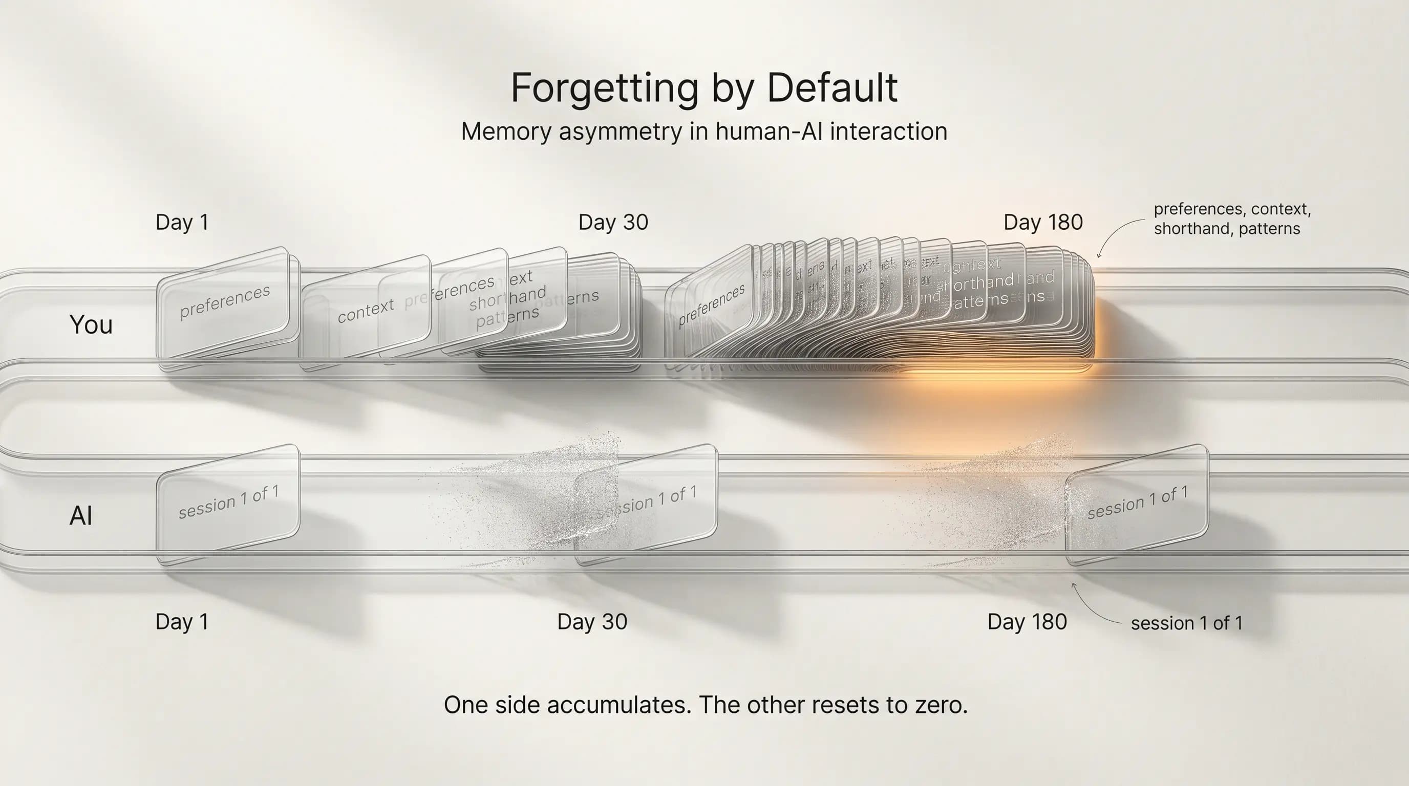 Forgetting by default — context evaporates each session