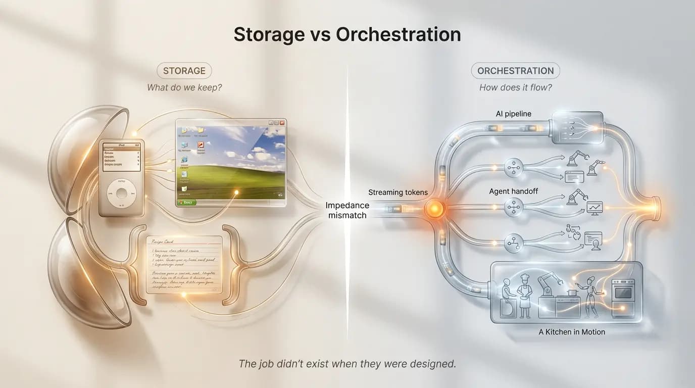 Storage vs orchestration — two different machines