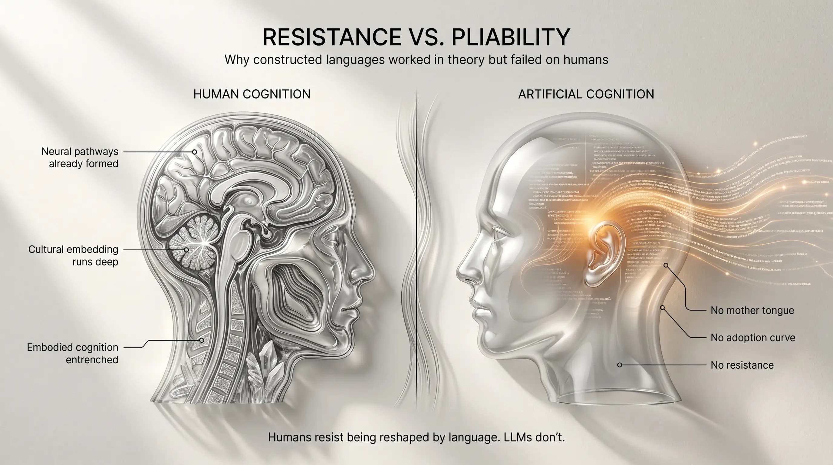 Resistance versus pliability — why constructed languages stuck or didn't